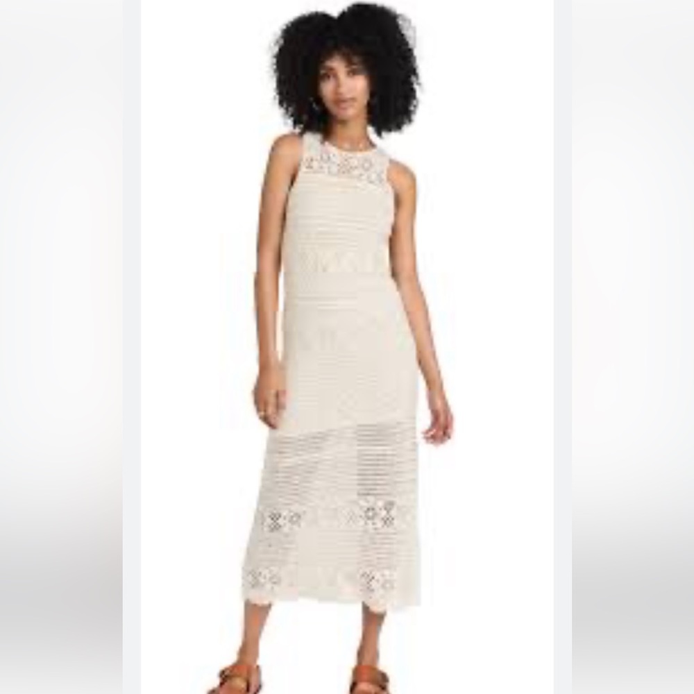 BB Dakota for Steve Madden, Crochet Unbleached Cotton Maxi Dress